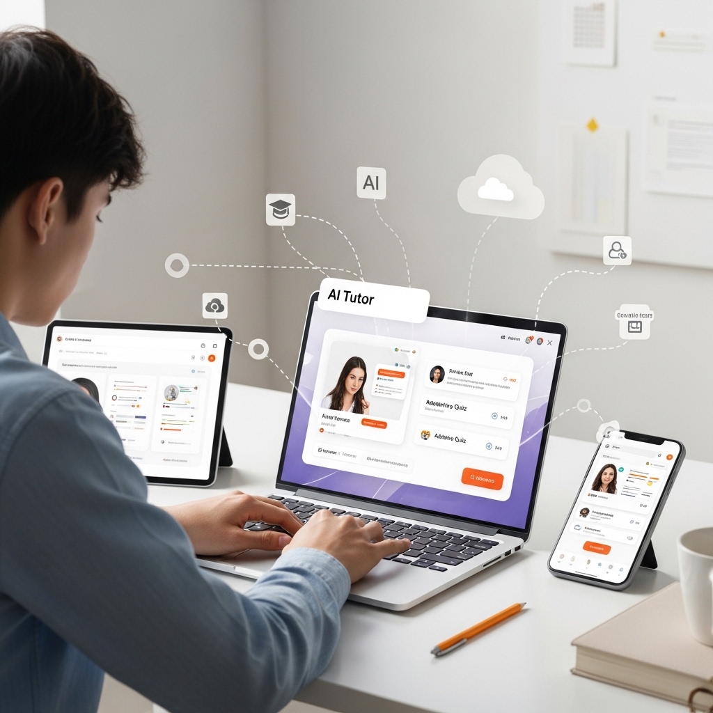Digital learning ecosystem — courses, assessments, and student dashboards